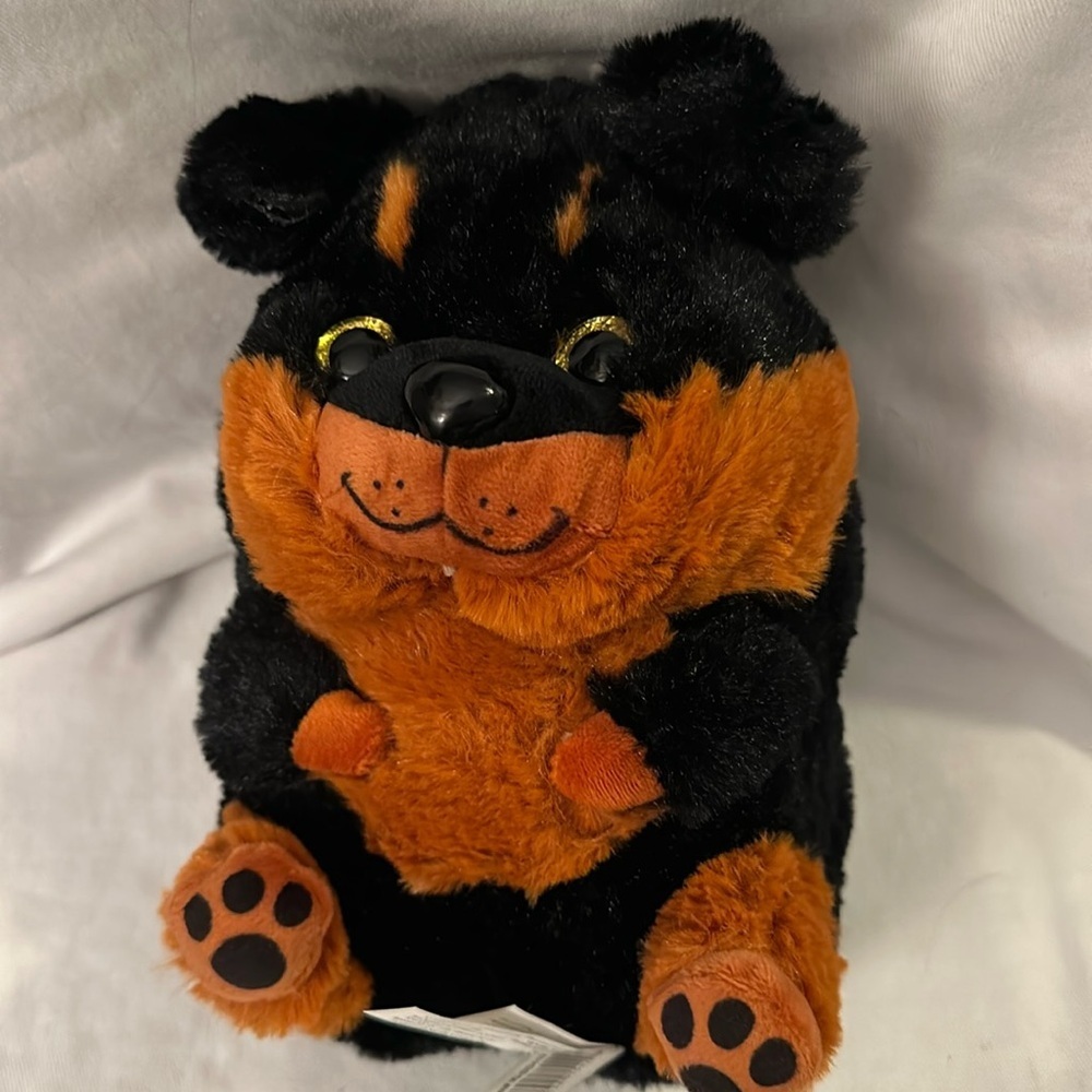 10"  Belly Buddy Rottweiler Dog Stuffed Animal